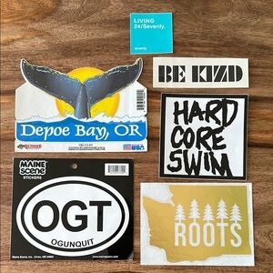 Oregon & Maine stickers car water bottle Depoe Bay Ogunquit BE KIND Heceta head